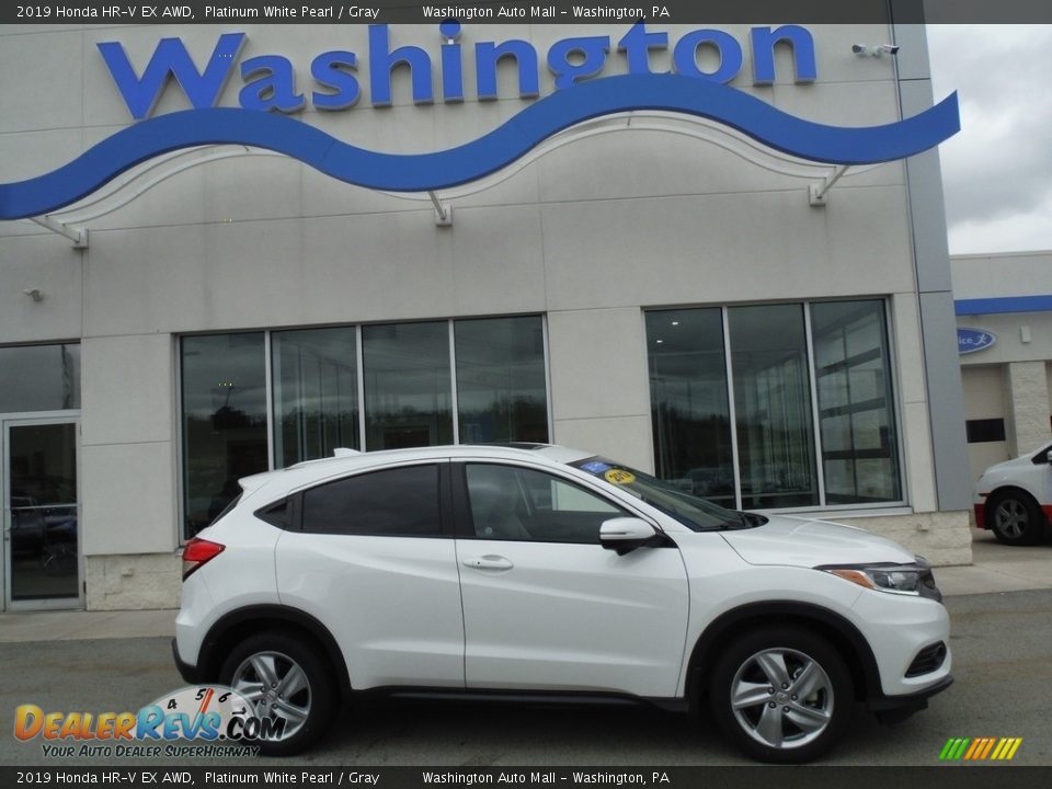 2019 Honda HR-V EX AWD Platinum White Pearl / Gray Photo #2