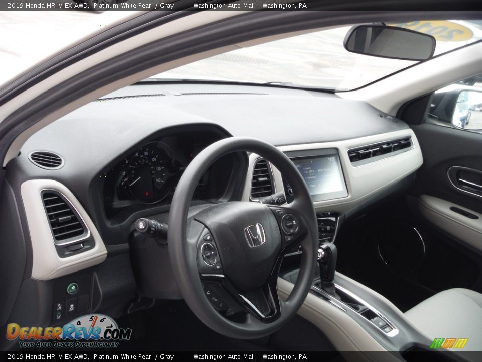 2019 Honda HR-V EX AWD Platinum White Pearl / Gray Photo #14