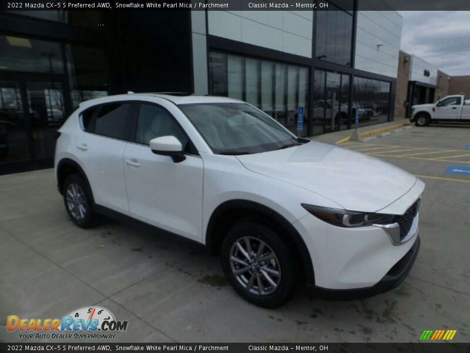 2022 Mazda CX-5 S Preferred AWD Snowflake White Pearl Mica / Parchment Photo #1