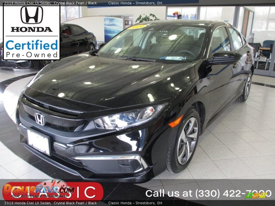 2019 Honda Civic LX Sedan Crystal Black Pearl / Black Photo #1