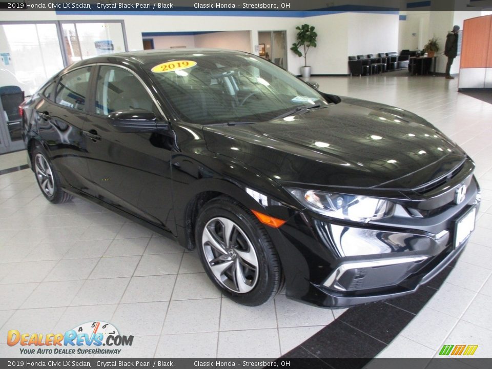 2019 Honda Civic LX Sedan Crystal Black Pearl / Black Photo #3