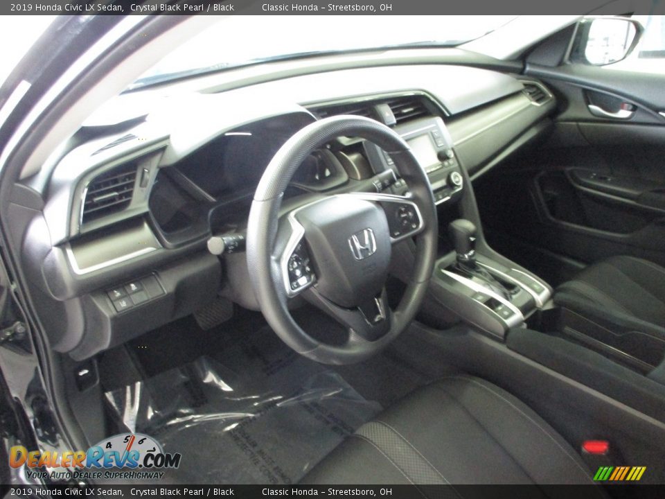 2019 Honda Civic LX Sedan Crystal Black Pearl / Black Photo #26