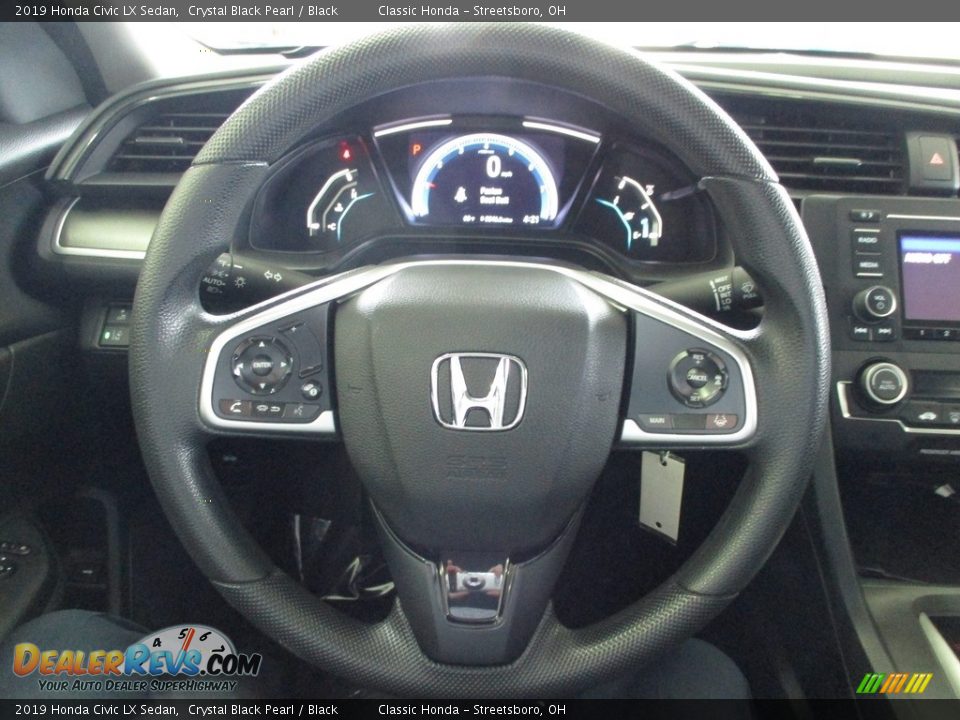 2019 Honda Civic LX Sedan Crystal Black Pearl / Black Photo #29