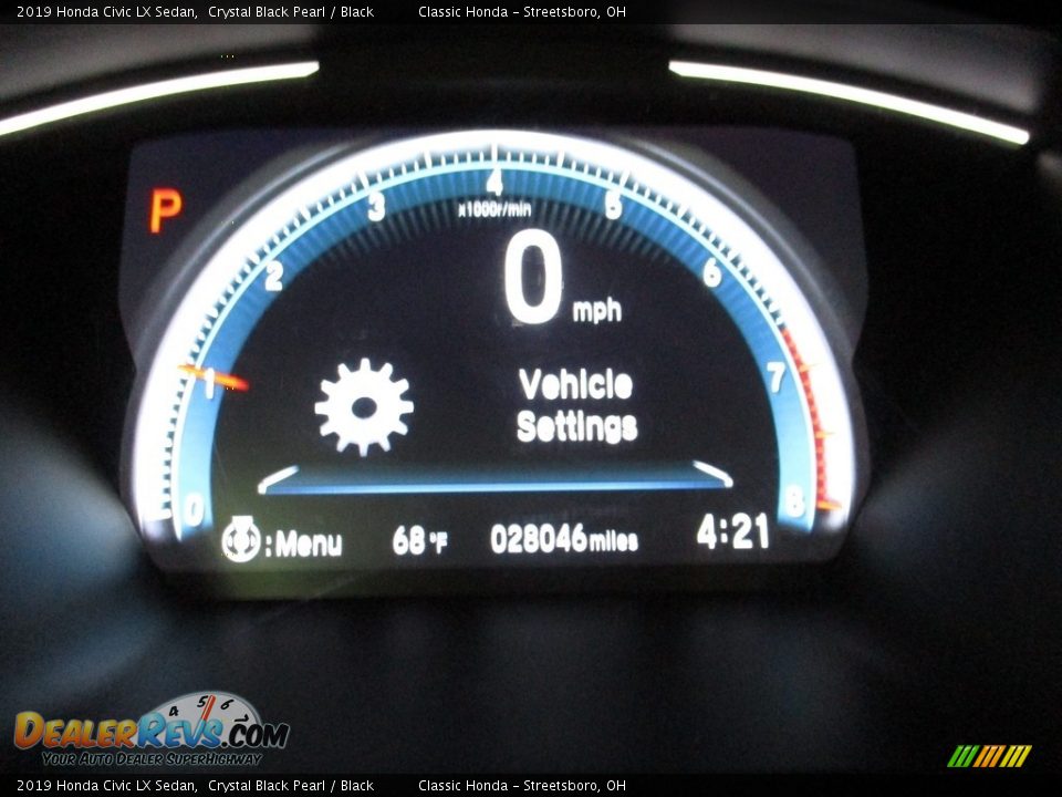 2019 Honda Civic LX Sedan Crystal Black Pearl / Black Photo #32
