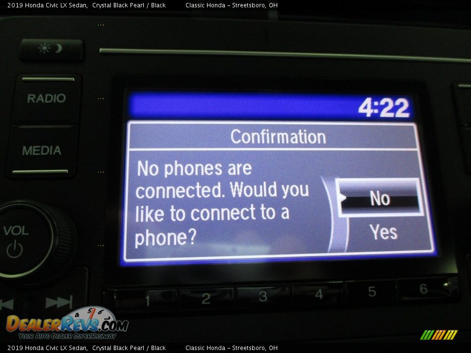 2019 Honda Civic LX Sedan Crystal Black Pearl / Black Photo #36