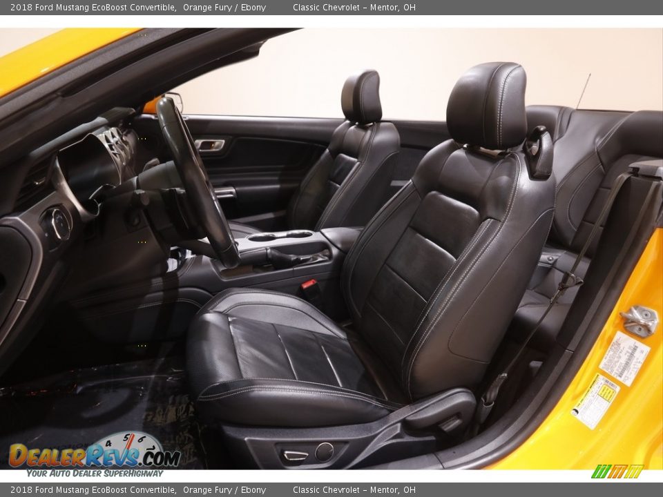Front Seat of 2018 Ford Mustang EcoBoost Convertible Photo #6