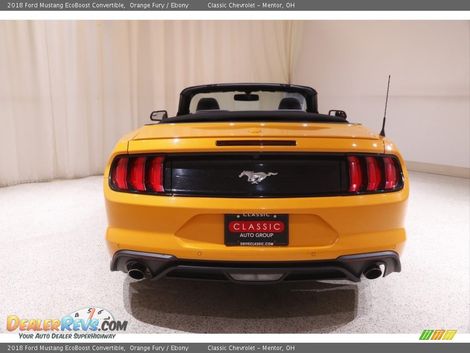 2018 Ford Mustang EcoBoost Convertible Orange Fury / Ebony Photo #20