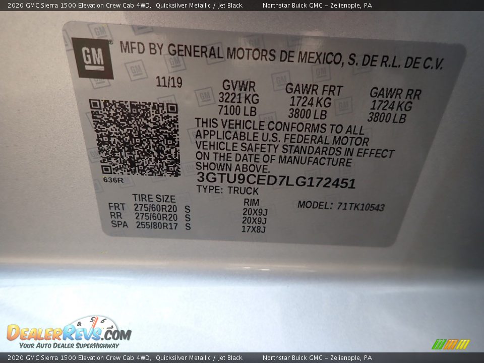 2020 GMC Sierra 1500 Elevation Crew Cab 4WD Quicksilver Metallic / Jet Black Photo #15