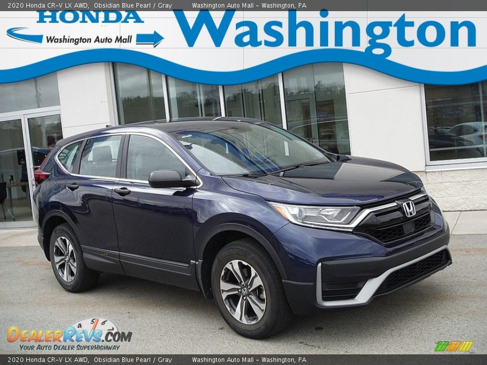 2020 Honda CR-V LX AWD Obsidian Blue Pearl / Gray Photo #1