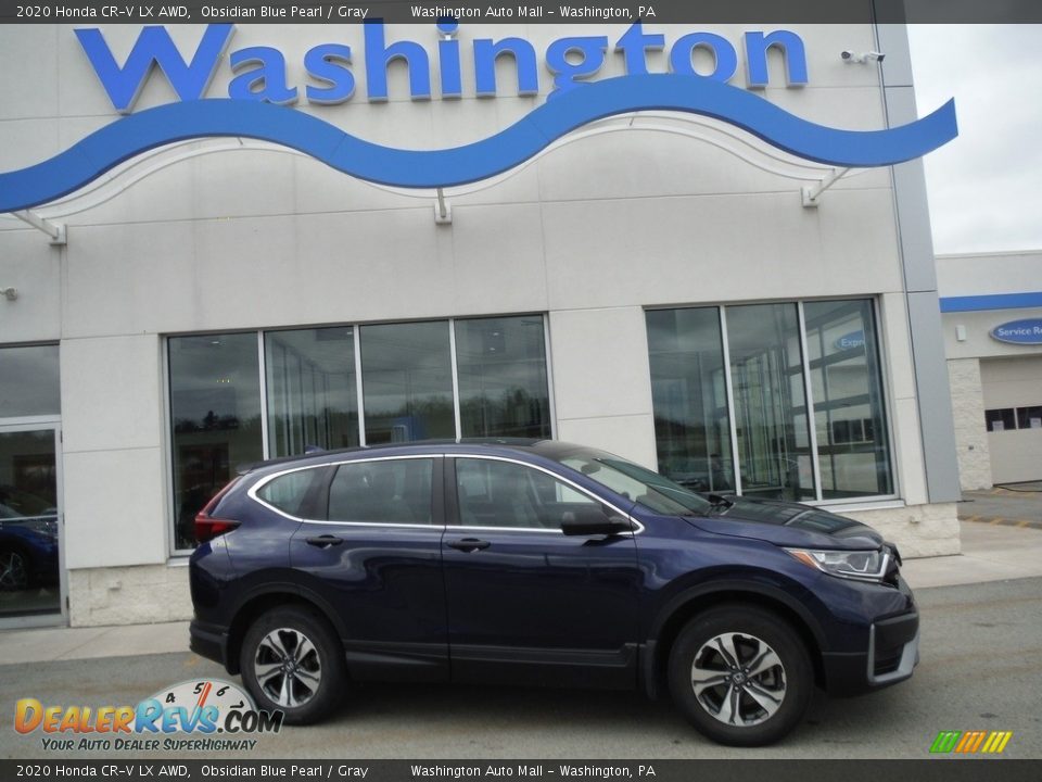 2020 Honda CR-V LX AWD Obsidian Blue Pearl / Gray Photo #2