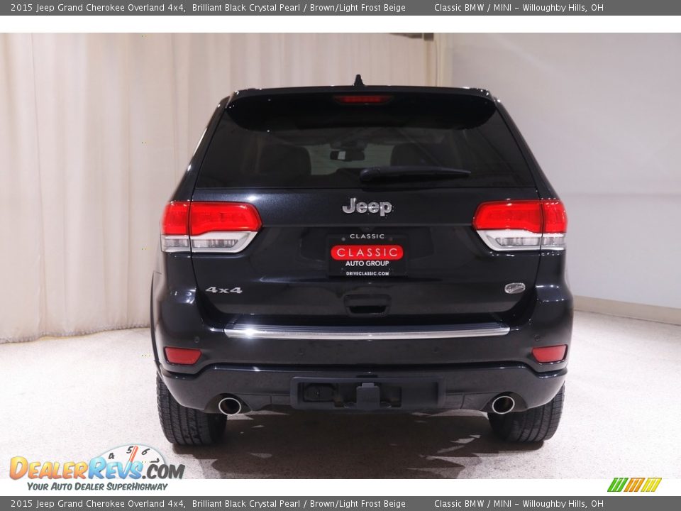 2015 Jeep Grand Cherokee Overland 4x4 Brilliant Black Crystal Pearl / Brown/Light Frost Beige Photo #20