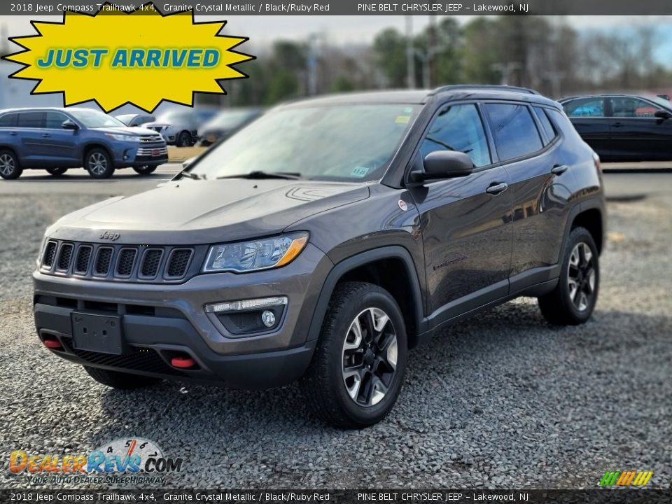 2018 Jeep Compass Trailhawk 4x4 Granite Crystal Metallic / Black/Ruby Red Photo #1