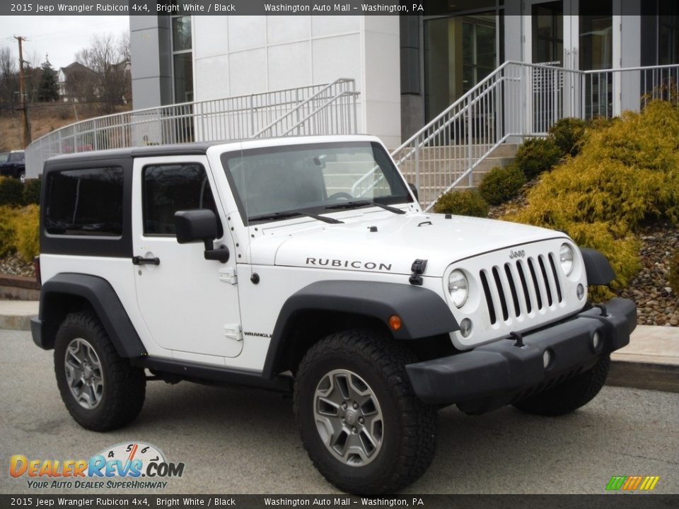 2015 Jeep Wrangler Rubicon 4x4 Bright White / Black Photo #1