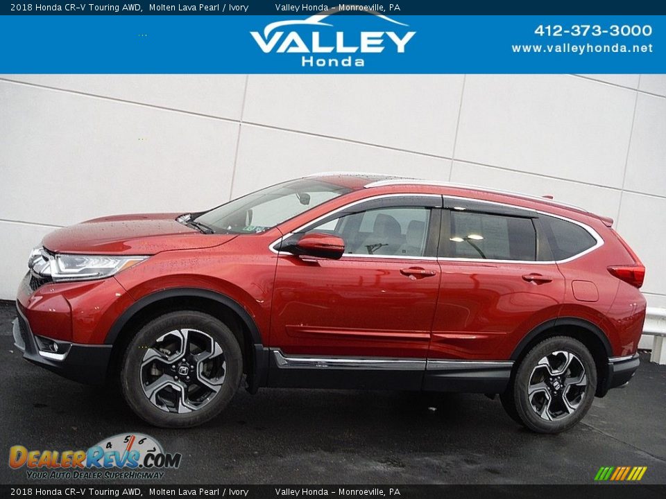 2018 Honda CR-V Touring AWD Molten Lava Pearl / Ivory Photo #2