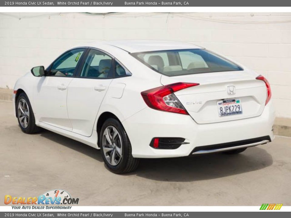2019 Honda Civic LX Sedan White Orchid Pearl / Black/Ivory Photo #2