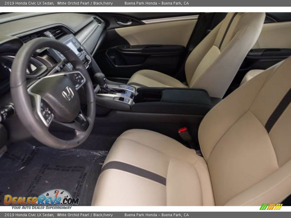 2019 Honda Civic LX Sedan White Orchid Pearl / Black/Ivory Photo #3