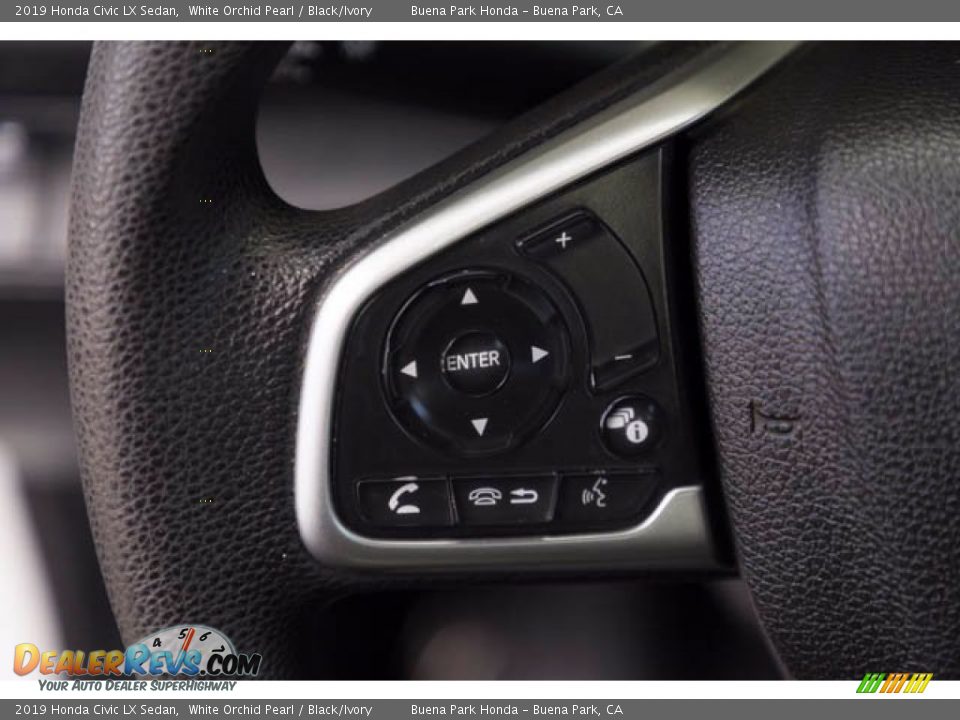 2019 Honda Civic LX Sedan White Orchid Pearl / Black/Ivory Photo #16