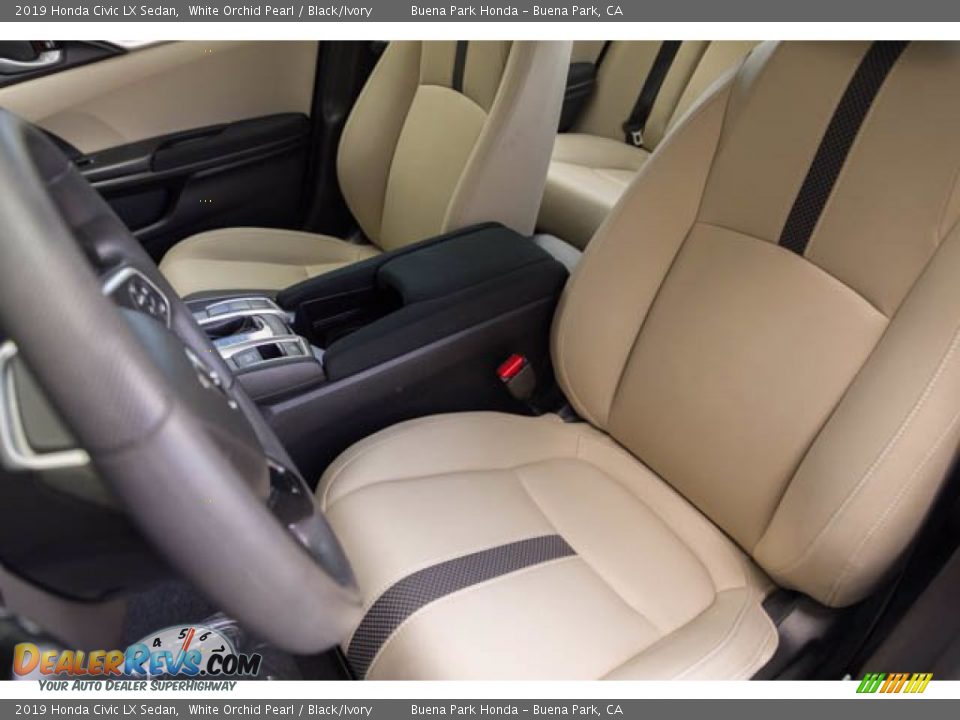 2019 Honda Civic LX Sedan White Orchid Pearl / Black/Ivory Photo #18