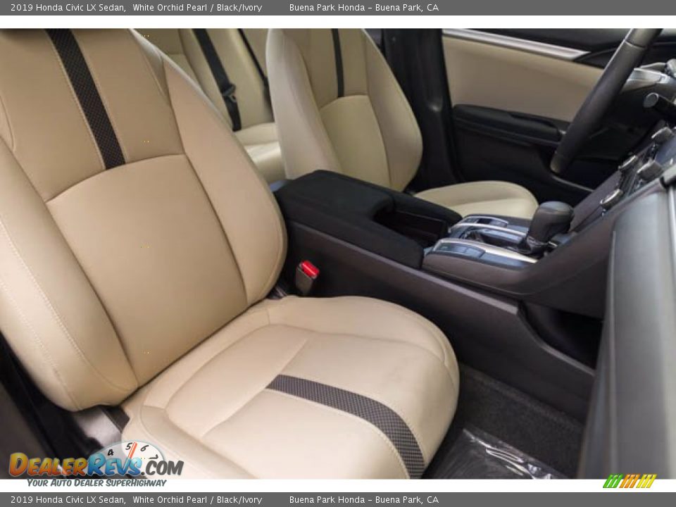 2019 Honda Civic LX Sedan White Orchid Pearl / Black/Ivory Photo #25