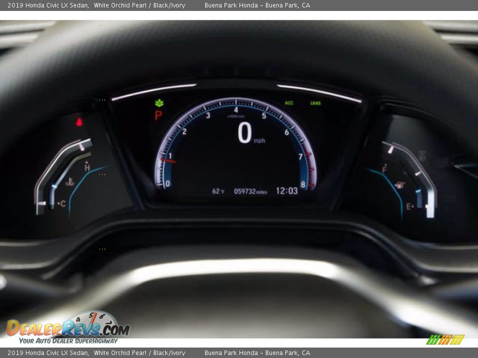 2019 Honda Civic LX Sedan White Orchid Pearl / Black/Ivory Photo #28