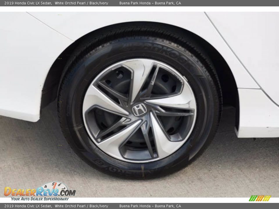 2019 Honda Civic LX Sedan White Orchid Pearl / Black/Ivory Photo #35