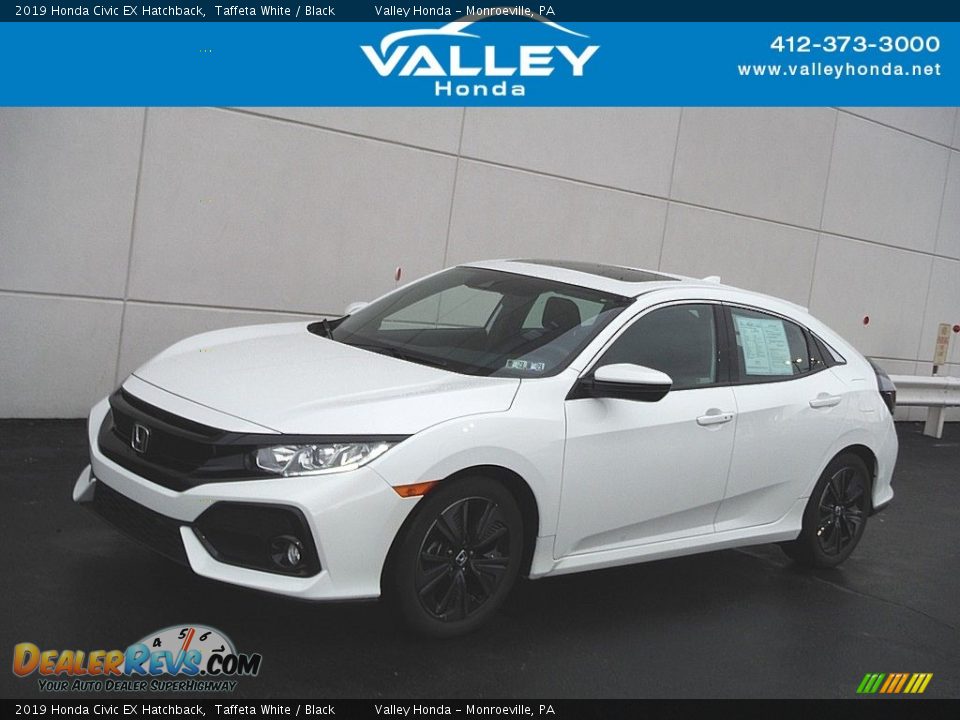 2019 Honda Civic EX Hatchback Taffeta White / Black Photo #1