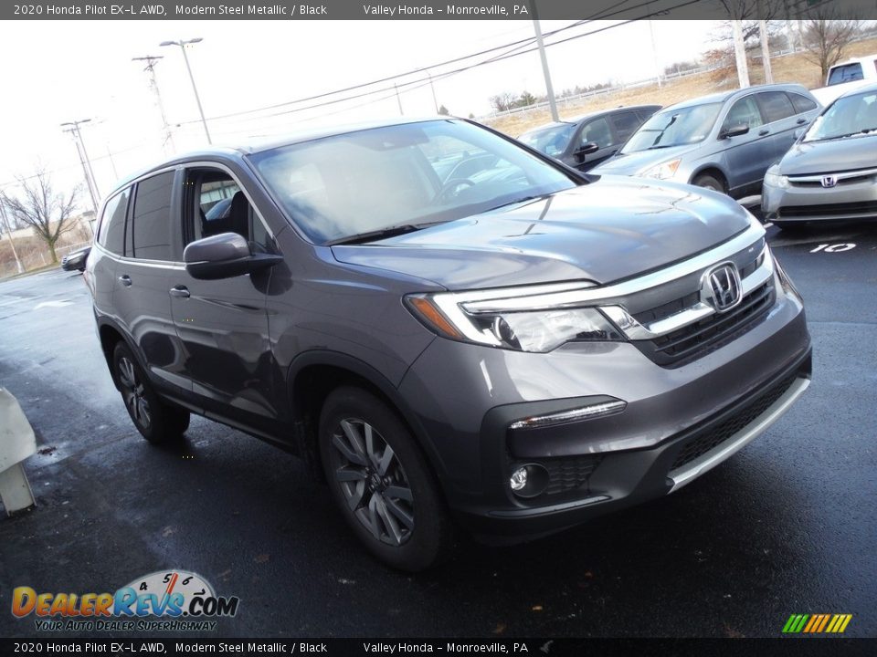 2020 Honda Pilot EX-L AWD Modern Steel Metallic / Black Photo #6