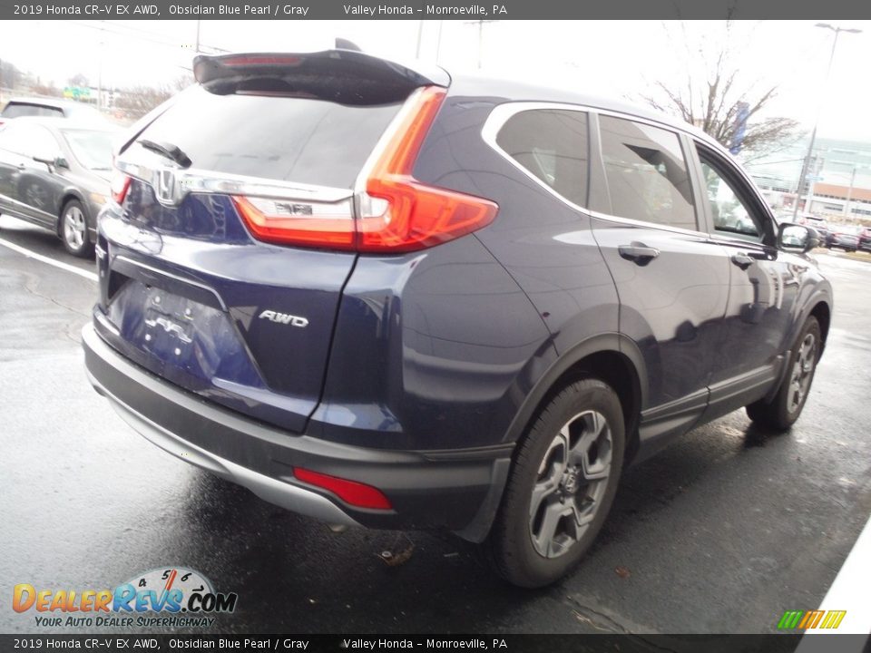 2019 Honda CR-V EX AWD Obsidian Blue Pearl / Gray Photo #7