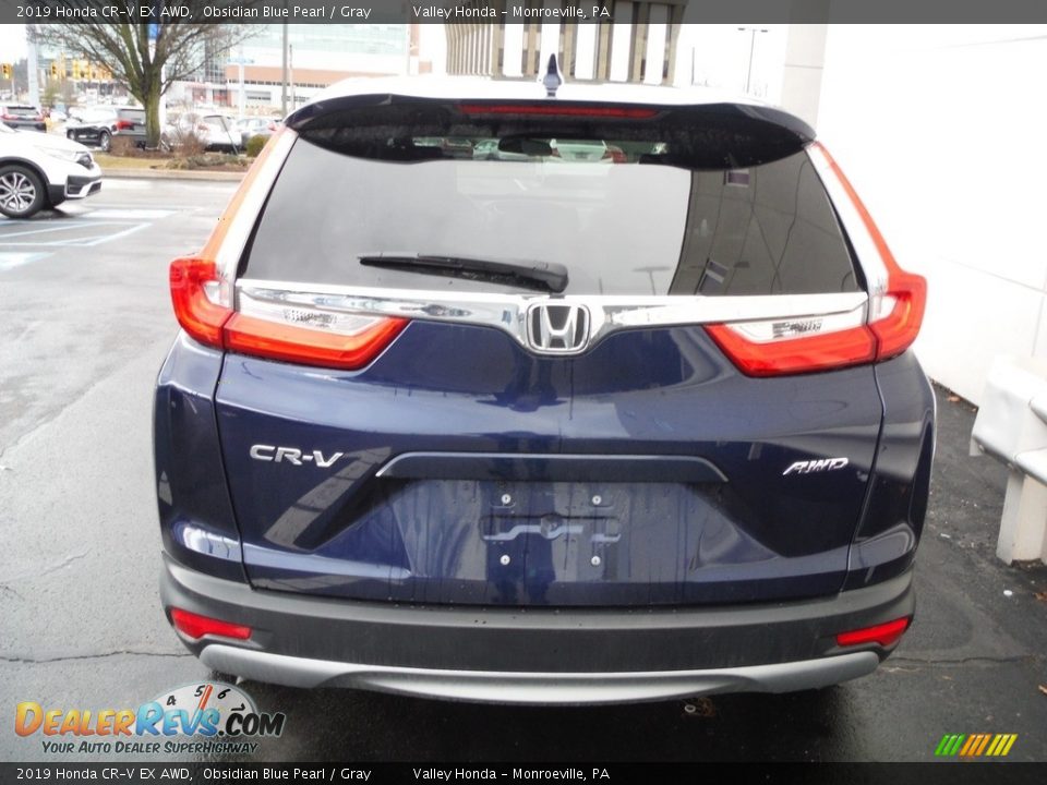 2019 Honda CR-V EX AWD Obsidian Blue Pearl / Gray Photo #9