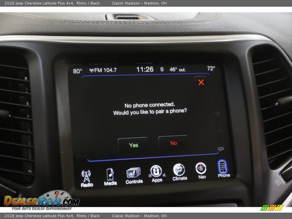 2018 Jeep Cherokee Latitude Plus 4x4 Rhino / Black Photo #14