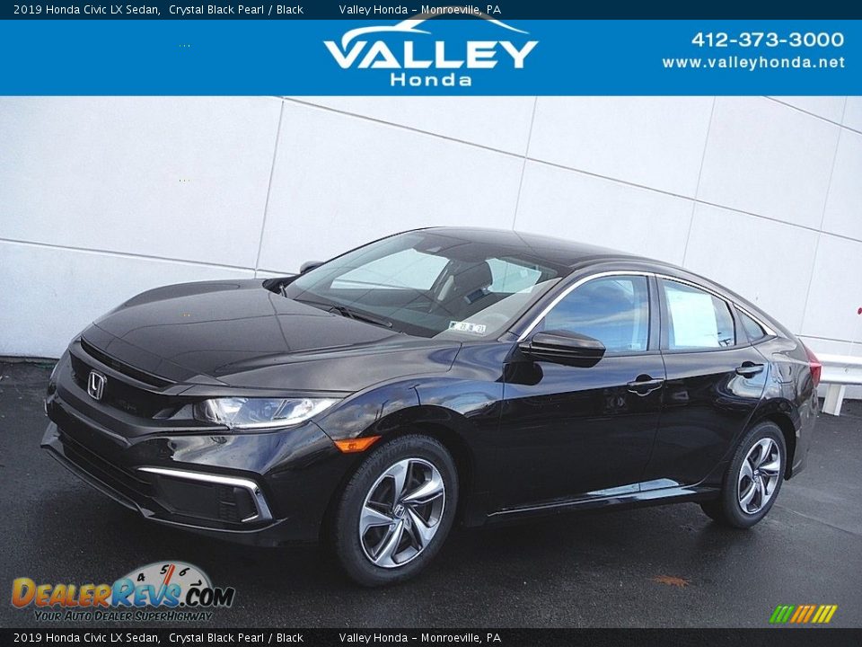 2019 Honda Civic LX Sedan Crystal Black Pearl / Black Photo #1