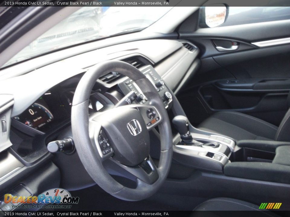 2019 Honda Civic LX Sedan Crystal Black Pearl / Black Photo #9