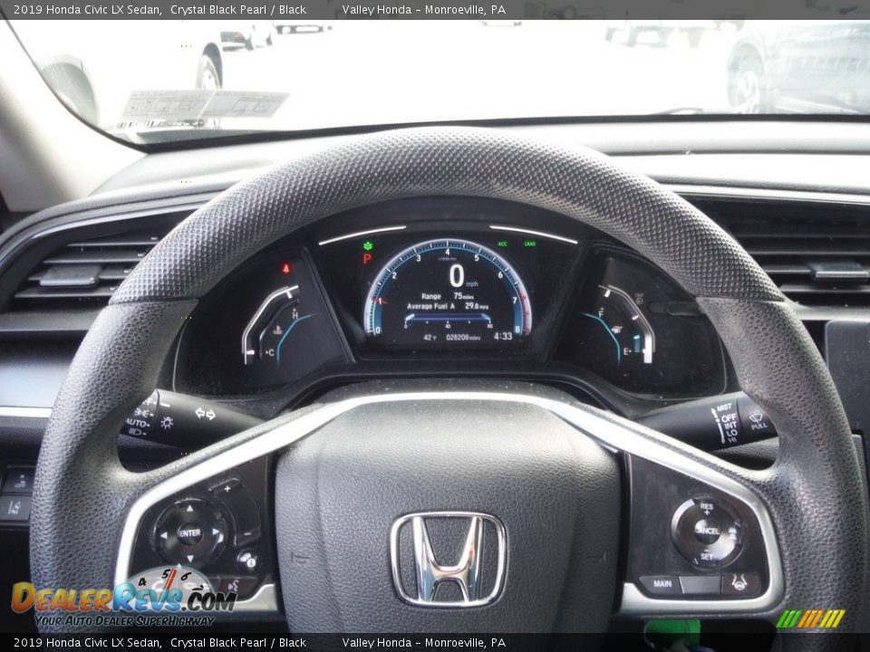 2019 Honda Civic LX Sedan Crystal Black Pearl / Black Photo #18