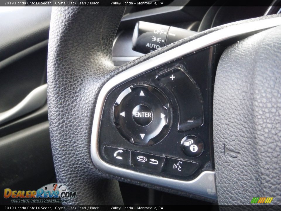 2019 Honda Civic LX Sedan Crystal Black Pearl / Black Photo #19