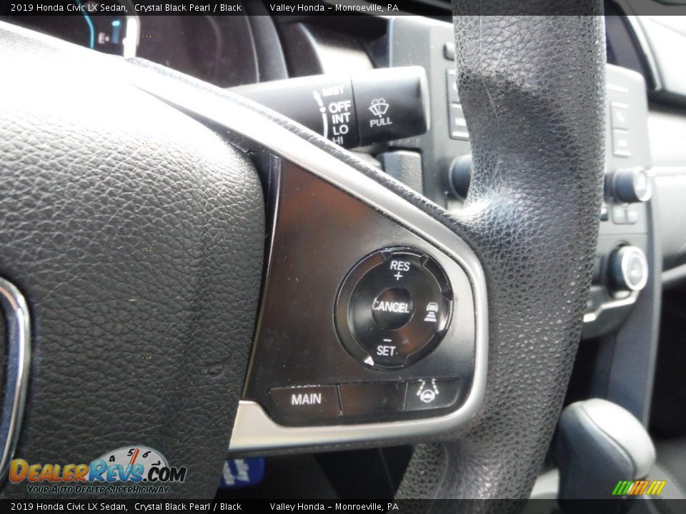 2019 Honda Civic LX Sedan Crystal Black Pearl / Black Photo #20