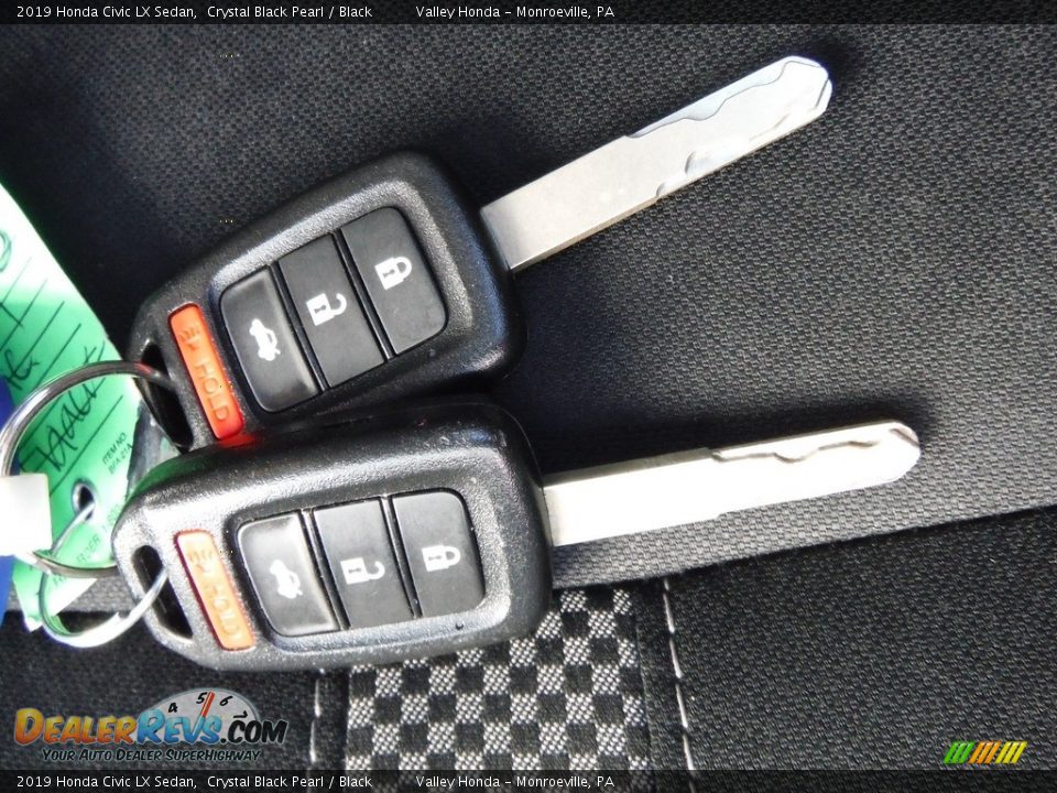 2019 Honda Civic LX Sedan Crystal Black Pearl / Black Photo #25
