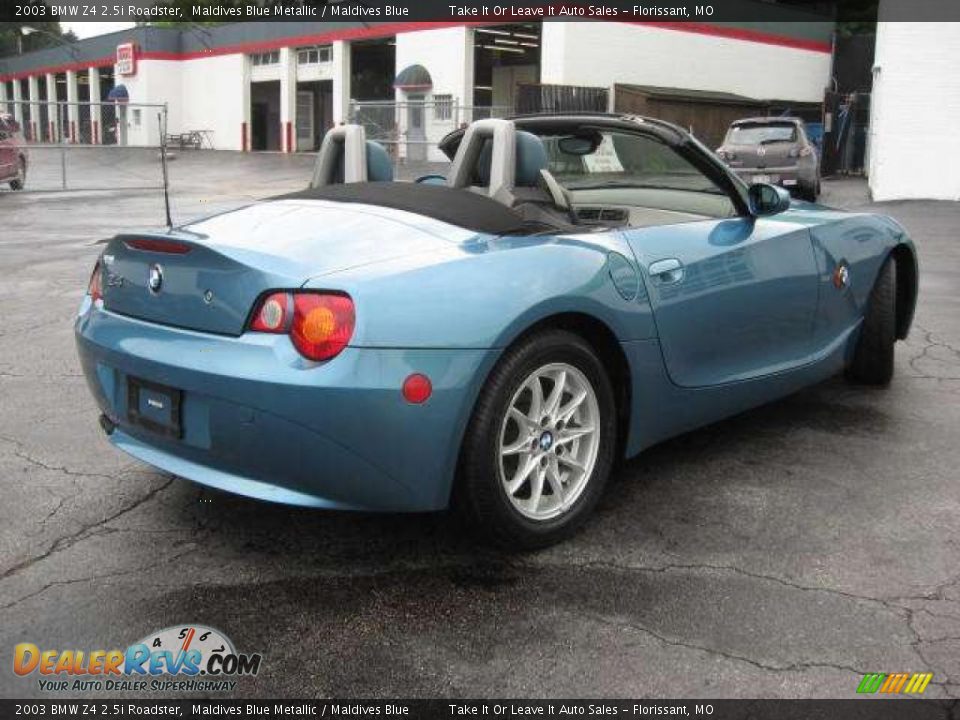 2003 BMW Z4 2.5i Roadster Maldives Blue Metallic / Maldives Blue Photo #3