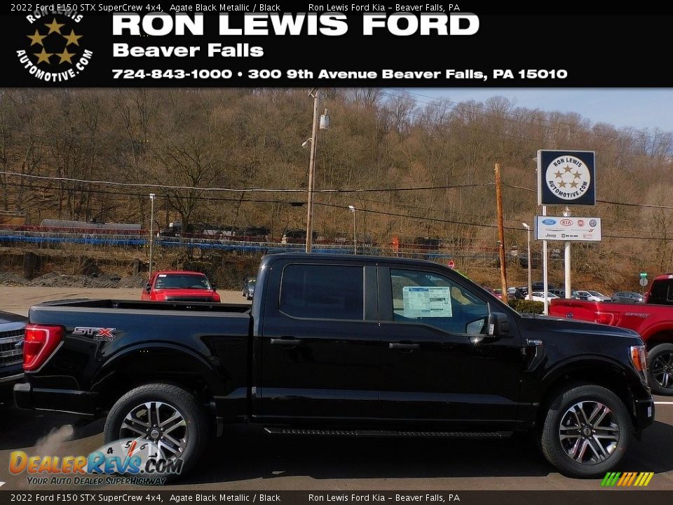 2022 Ford F150 STX SuperCrew 4x4 Agate Black Metallic / Black Photo #1