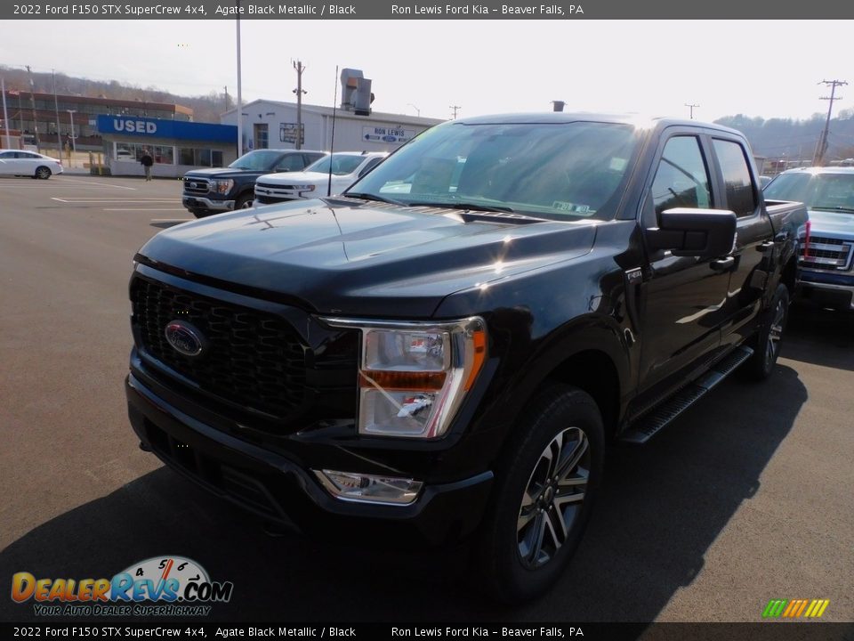 2022 Ford F150 STX SuperCrew 4x4 Agate Black Metallic / Black Photo #7