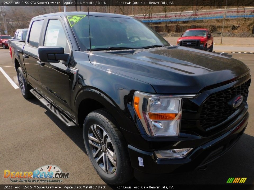 2022 Ford F150 STX SuperCrew 4x4 Agate Black Metallic / Black Photo #9