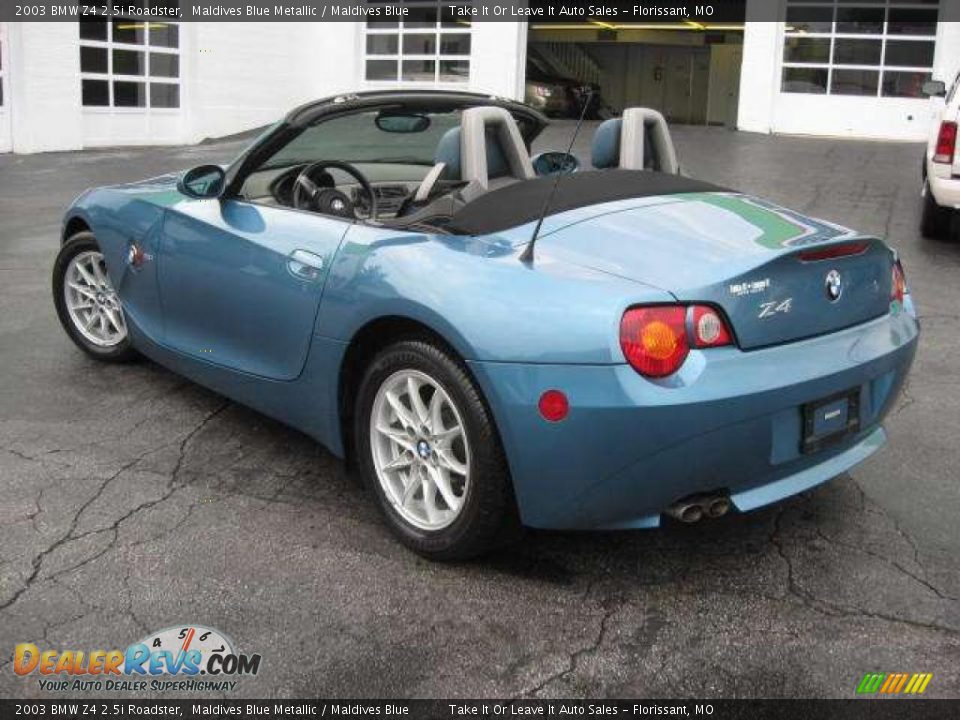 2003 BMW Z4 2.5i Roadster Maldives Blue Metallic / Maldives Blue Photo #4