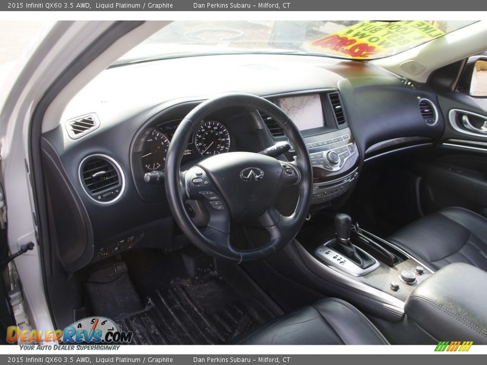 2015 Infiniti QX60 3.5 AWD Liquid Platinum / Graphite Photo #10