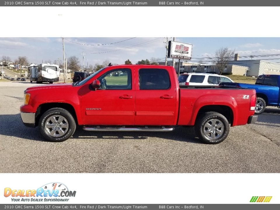 2010 GMC Sierra 1500 SLT Crew Cab 4x4 Fire Red / Dark Titanium/Light Titanium Photo #4