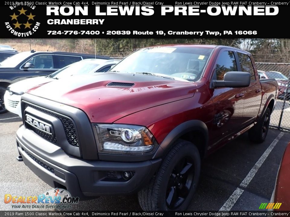 2019 Ram 1500 Classic Warlock Crew Cab 4x4 Delmonico Red Pearl / Black/Diesel Gray Photo #1