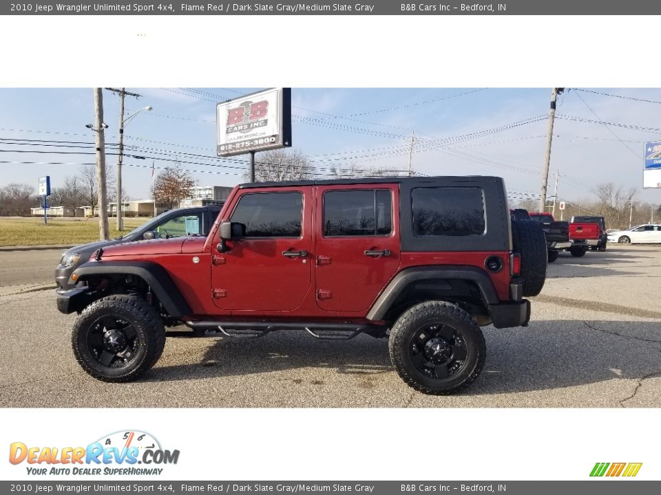 2010 Jeep Wrangler Unlimited Sport 4x4 Flame Red / Dark Slate Gray/Medium Slate Gray Photo #1