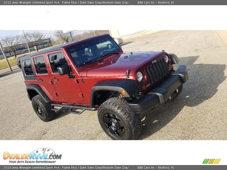 2010 Jeep Wrangler Unlimited Sport 4x4 Flame Red / Dark Slate Gray/Medium Slate Gray Photo #5