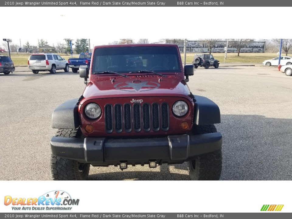 2010 Jeep Wrangler Unlimited Sport 4x4 Flame Red / Dark Slate Gray/Medium Slate Gray Photo #7