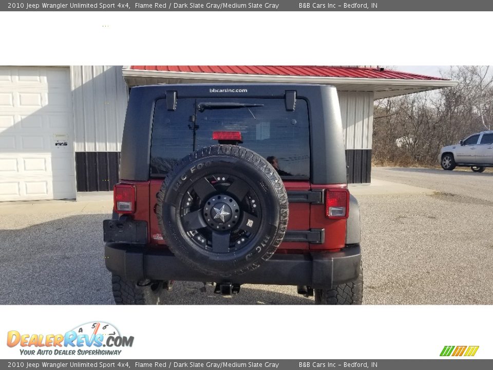 2010 Jeep Wrangler Unlimited Sport 4x4 Flame Red / Dark Slate Gray/Medium Slate Gray Photo #10