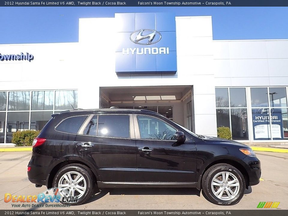 2012 Hyundai Santa Fe Limited V6 AWD Twilight Black / Cocoa Black Photo #1