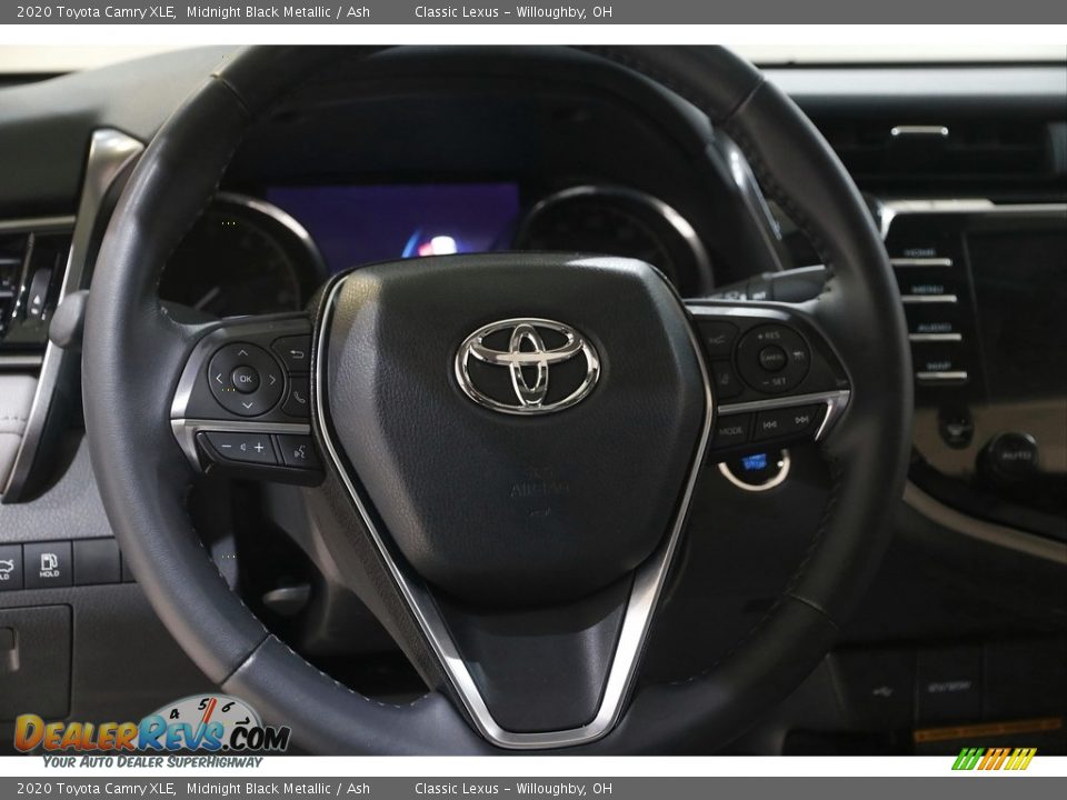 2020 Toyota Camry XLE Midnight Black Metallic / Ash Photo #7